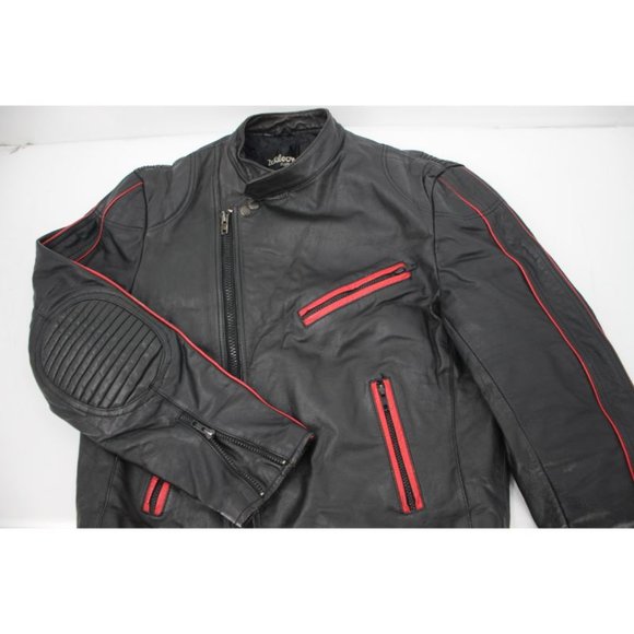 Vintage wilsons Mens 42 distressed leather jacket biker cafe racer asymmetrical
